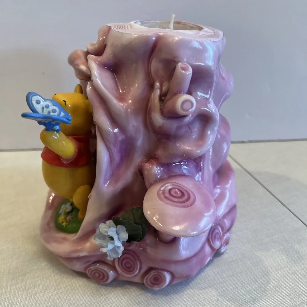 Winnie the Pooh Hand-Carved Candle Vtg Hundred Acre Wood 5.5